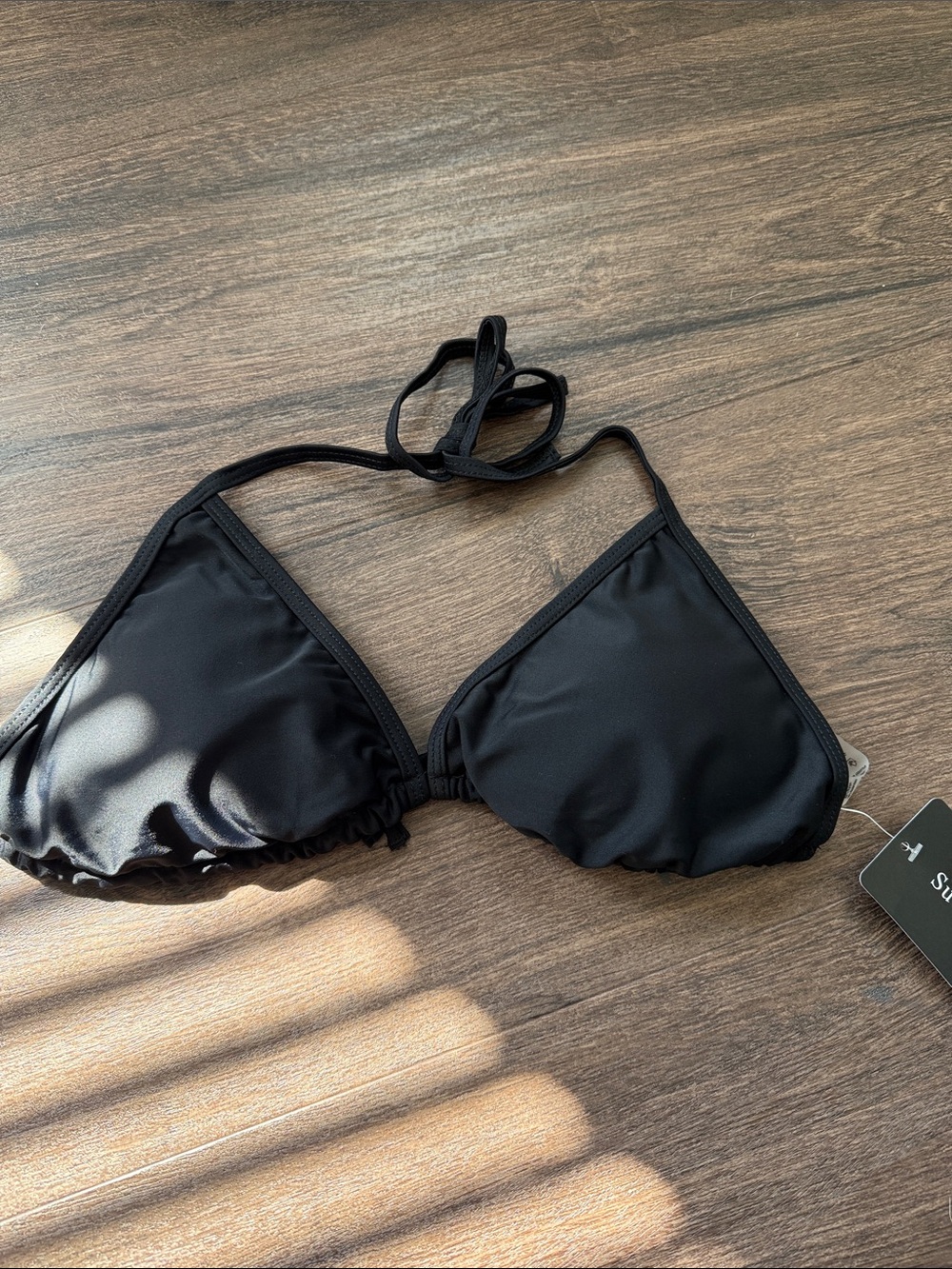 L top Classic Black Triangle Bikini Top